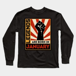 Legends Are Born In January Long Sleeve T-Shirt